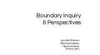 Boundary, inquiry, perspectives