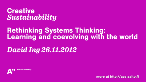 Rehinking Systems Thinking