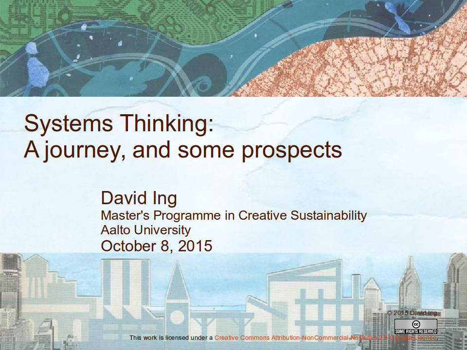 Systems Thinking: A journey, and some prospects