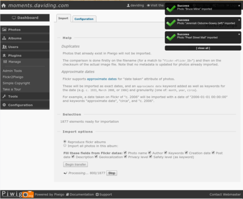 Flickr2Piwigo processing