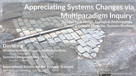 Appreciating Systems Changes via Multiparadigm Inquiry: Architectural Design, Ecological Anthropology, Classical Chinese Medicine, Systems Rhythms
