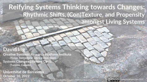 Reifying Systems Thinking towards Changes: Rhythmic Shifts, (Con)Texture, and Propensity amongst Living Systems
